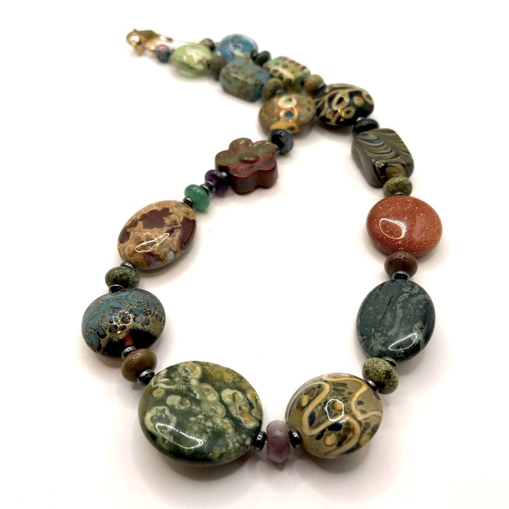 Jasper & Glass Bead Necklace